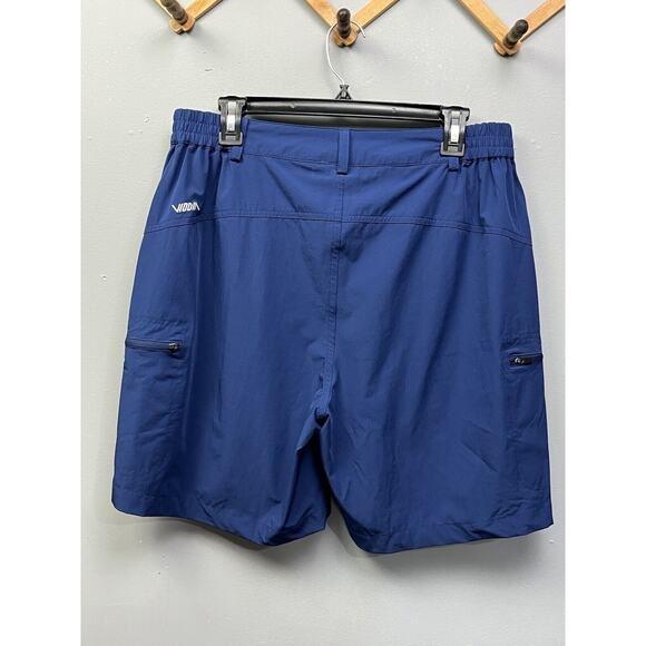 Viodia Men’s Blue Athletic Hiking Shorts Stretch Elastic Waist Zip Pocket Sz L - Picture 3 of 7